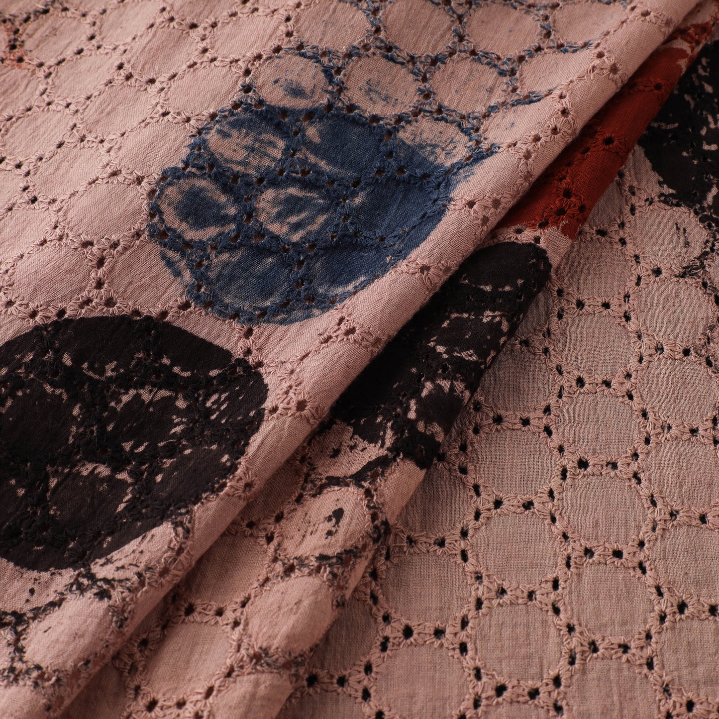 Natural Dyed Ajrakh Hand Block Print Cotton Hakoba Fabric 10