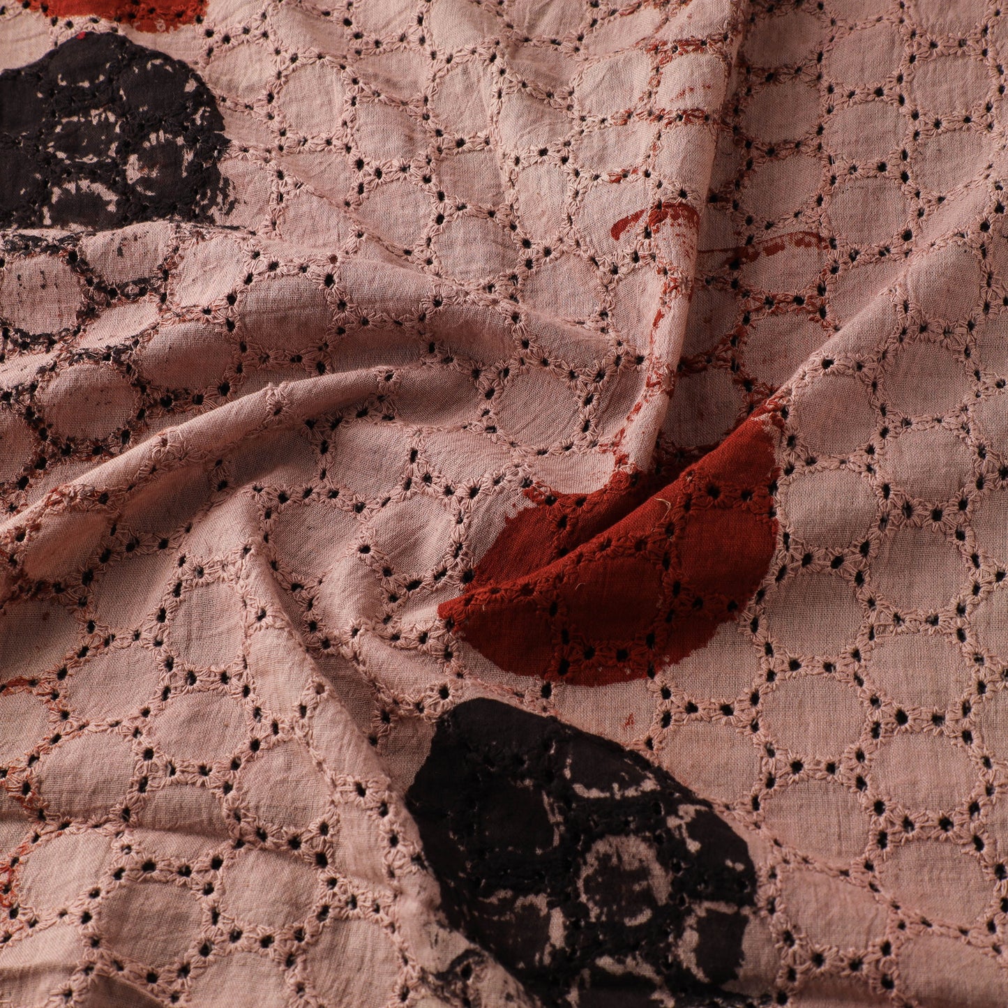 Natural Dyed Ajrakh Hand Block Print Cotton Hakoba Fabric 10