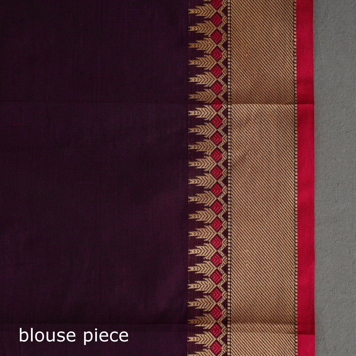 Purple - Kanchipuram Cotton Saree with Thread Border 07