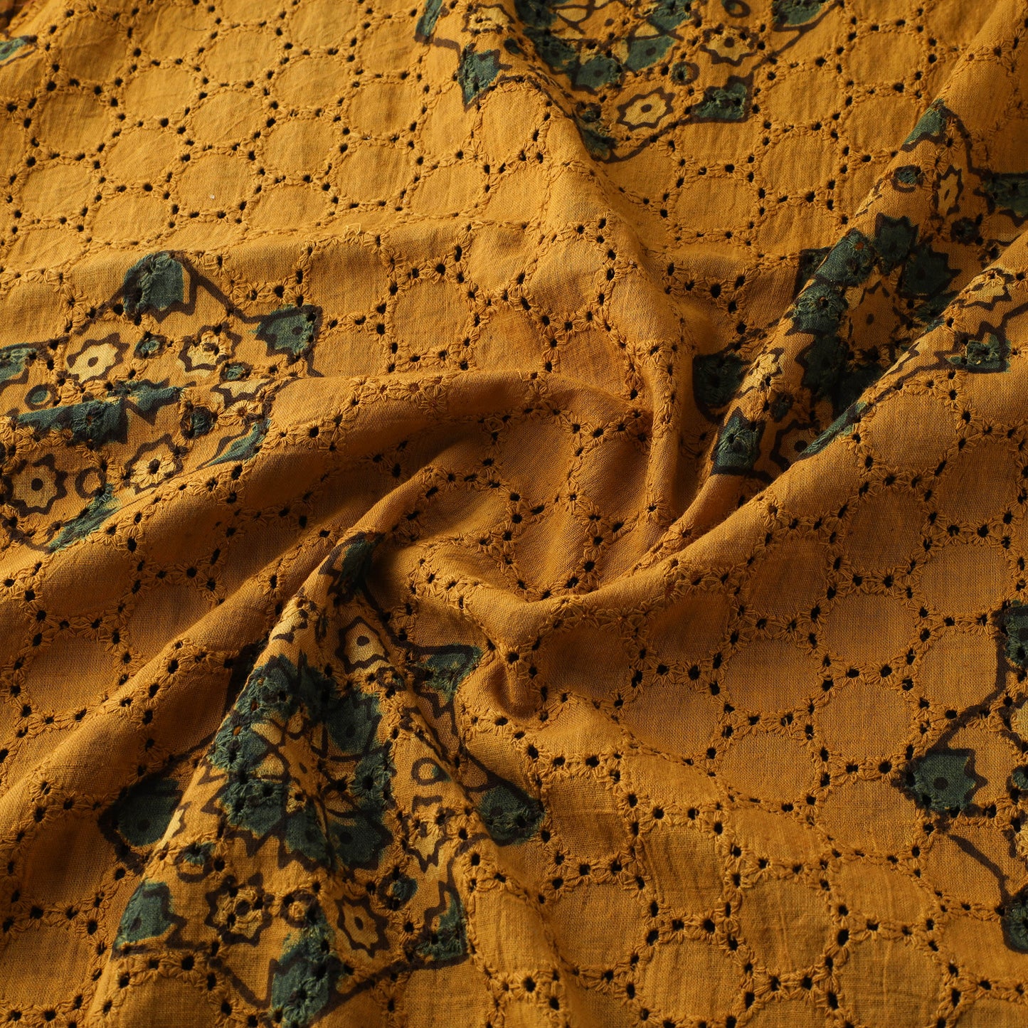 Natural Dyed Ajrakh Hand Block Print Cotton Hakoba Fabric 12