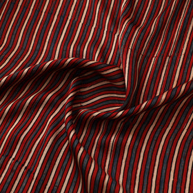 Red - Ajrakh Hand Block Print Natural Dyed Modal Silk Fabric 06