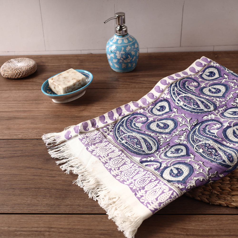 Block Printed Cotton Towel
