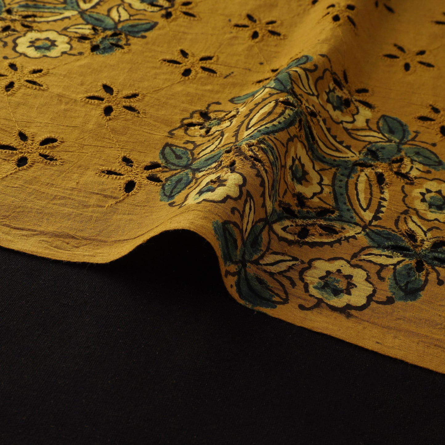 Natural Dyed Ajrakh Hand Block Print Cotton Hakoba Fabric 14