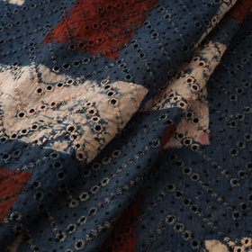 Natural Dyed Ajrakh Hand Block Print Cotton Hakoba Fabric 15