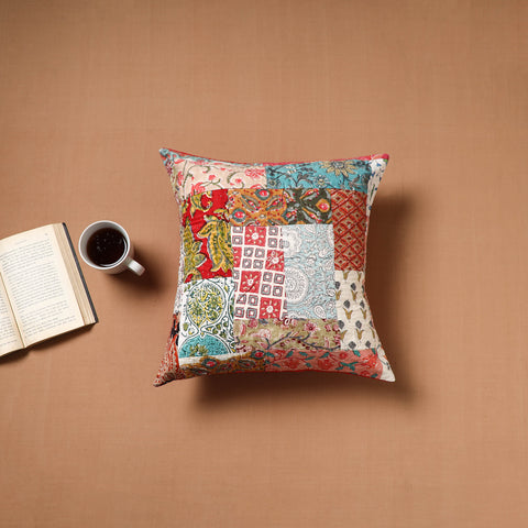 Kutch Tagai Patchwork Cotton Cushion Cover (16 x 16 in) 40