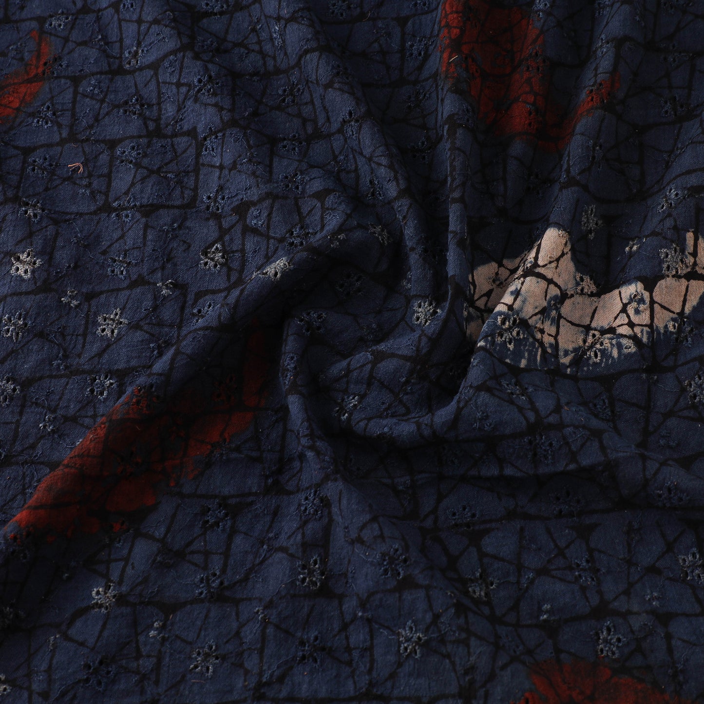 Natural Dyed Ajrakh Hand Block Print Cotton Hakoba Fabric 16