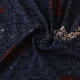 Natural Dyed Ajrakh Hand Block Print Cotton Hakoba Fabric 16