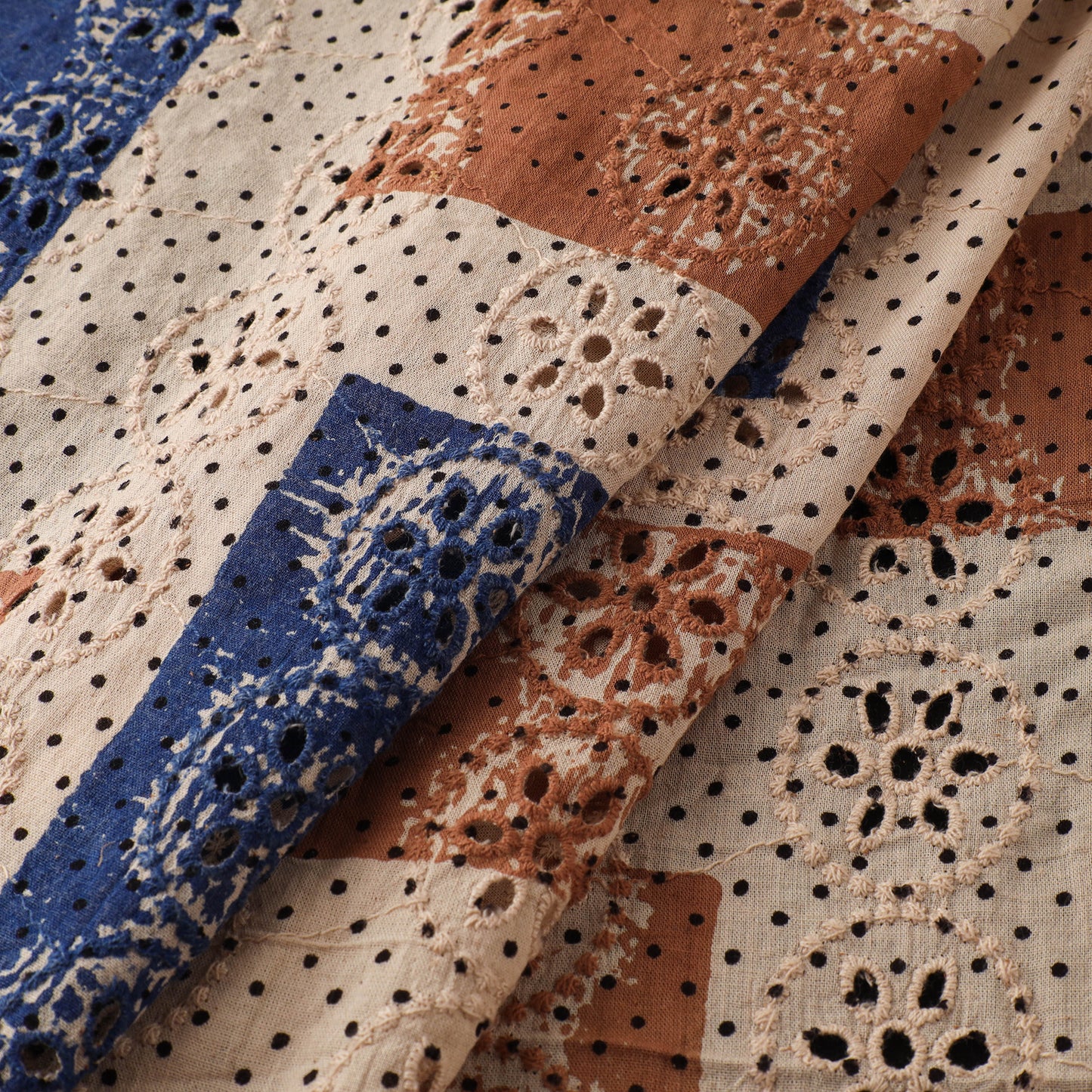 Natural Dyed Ajrakh Hand Block Print Cotton Hakoba Fabric 17