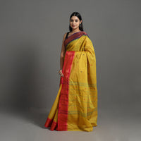 Yellow - Kanchipuram Cotton Saree with Buti & Thread Border 10