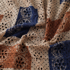 Natural Dyed Ajrakh Hand Block Print Cotton Hakoba Fabric 17