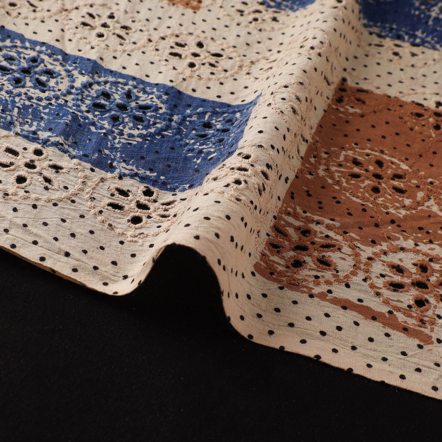 Natural Dyed Ajrakh Hand Block Print Cotton Hakoba Fabric 17