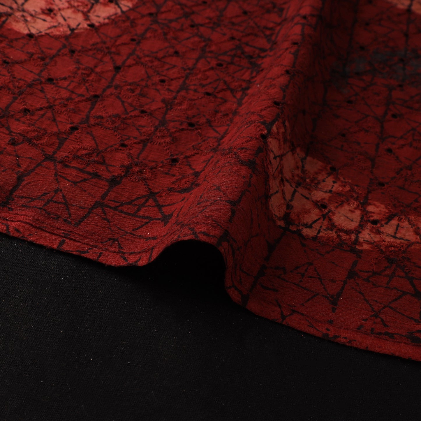 Natural Dyed Ajrakh Hand Block Print Cotton Hakoba Fabric 18