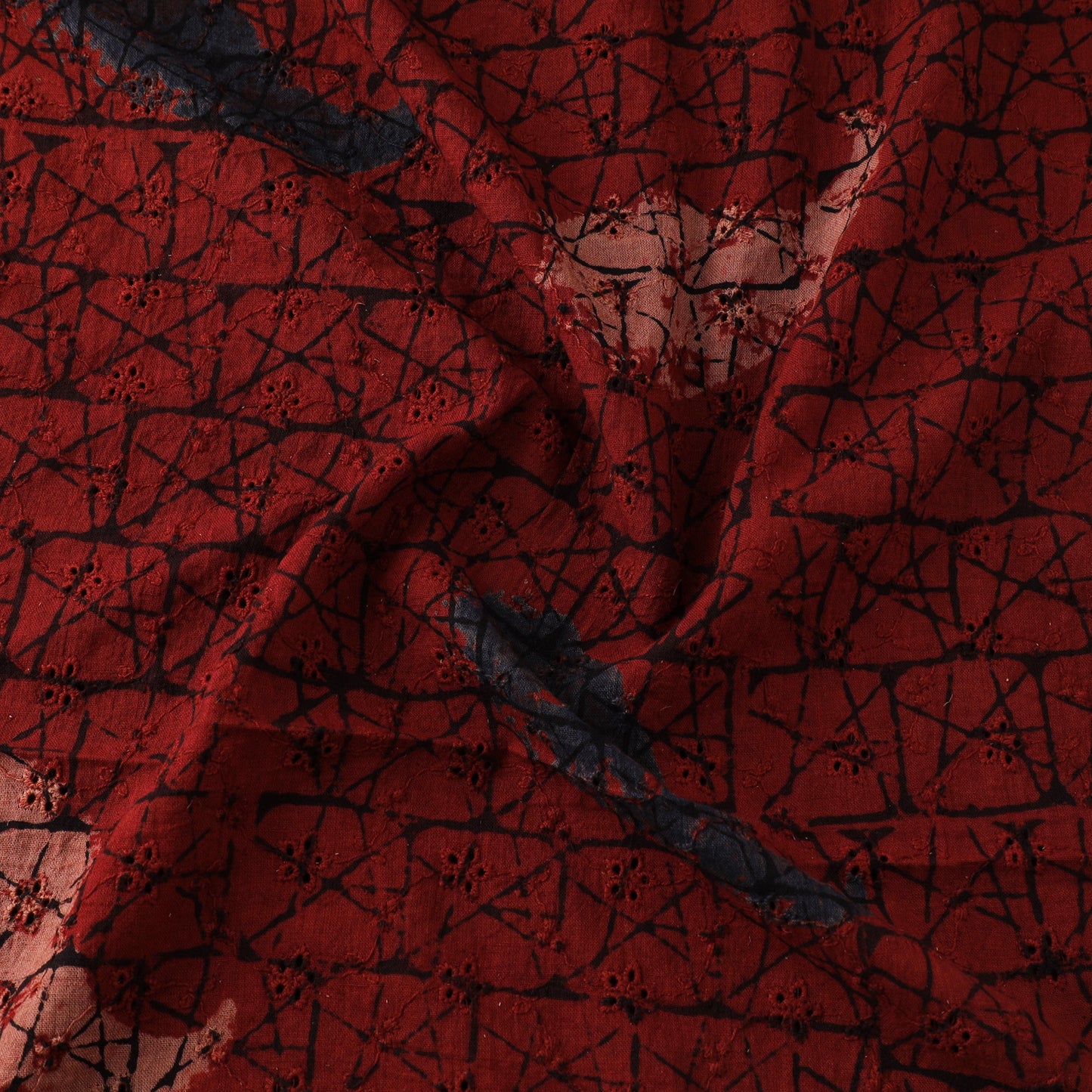 Natural Dyed Ajrakh Hand Block Print Cotton Hakoba Fabric 19