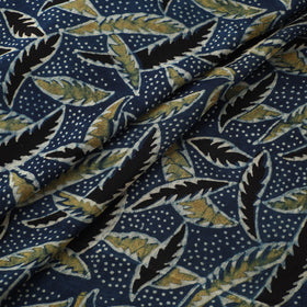 Blue - Ajrakh Hand Block Print Natural Dyed Modal Silk Fabric 12