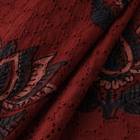 Natural Dyed Ajrakh Hand Block Print Cotton Hakoba Fabric 20