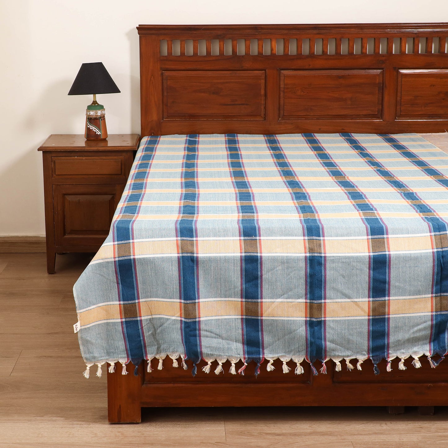 Handloom Cotton Single Bedsheet (90 x 60 in) 198