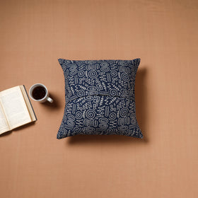 Brown - Kutch Tagai Patchwork Ajrakh Cotton Cushion Cover (16 x 16 in) 45