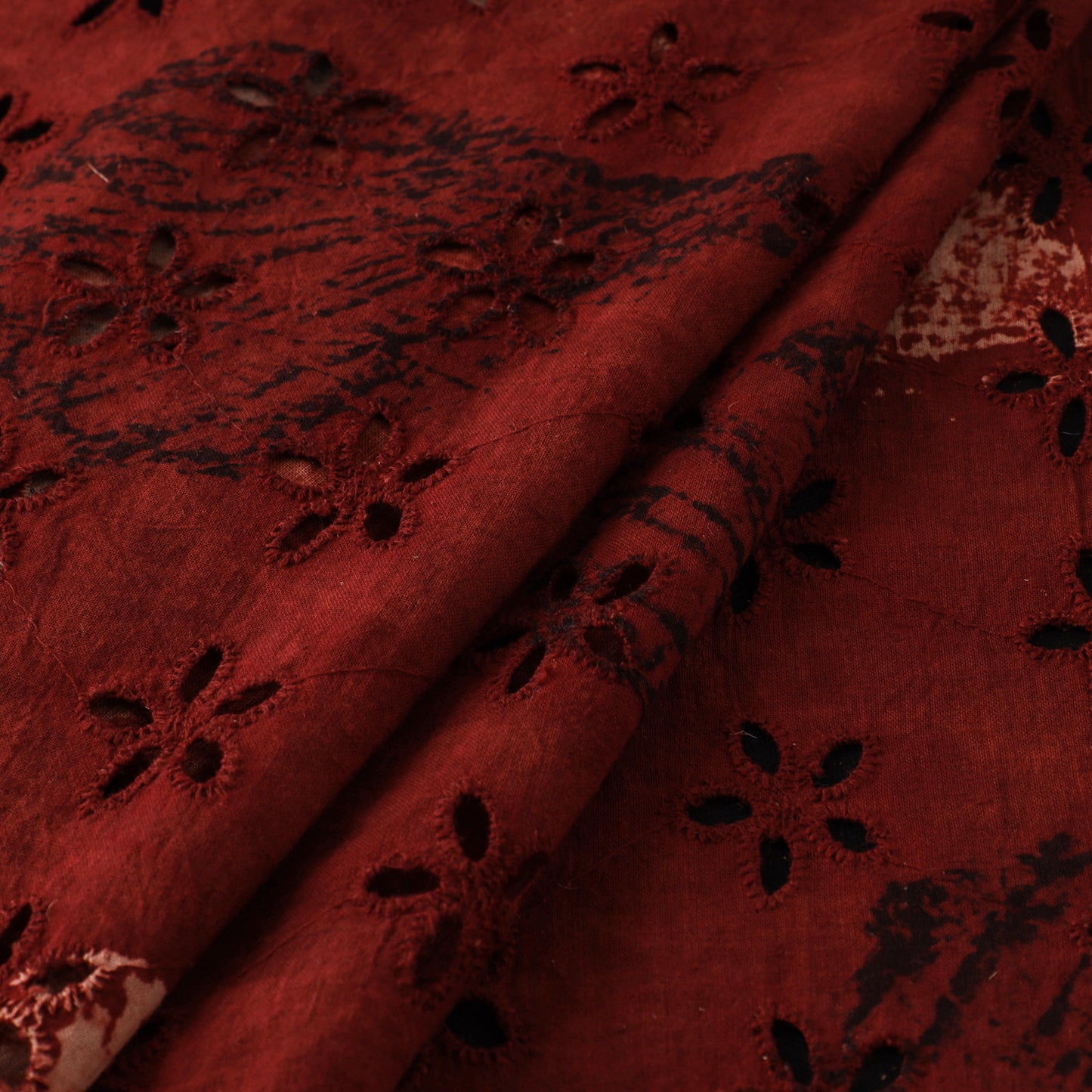 Natural Dyed Ajrakh Hand Block Print Cotton Hakoba Fabric 21