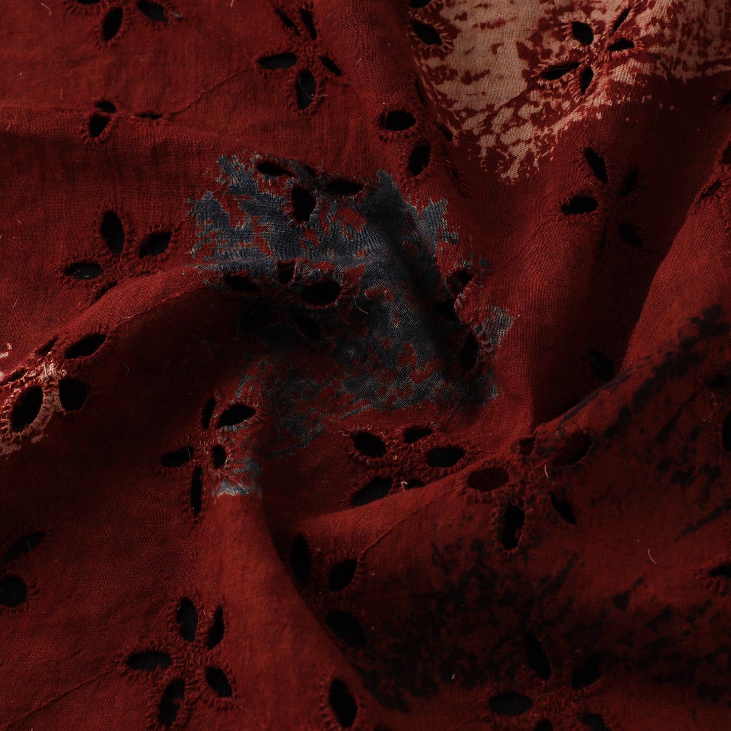 Natural Dyed Ajrakh Hand Block Print Cotton Hakoba Fabric 21