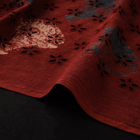 Natural Dyed Ajrakh Hand Block Print Cotton Hakoba Fabric 21