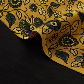 Yellow - Ajrakh Hand Block Print Natural Dyed Modal Silk Fabric 13