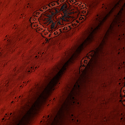 Natural Dyed Ajrakh Hand Block Print Cotton Hakoba Fabric 22