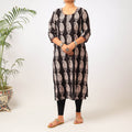 Black - cotton straight bagh kurta - handcrafted