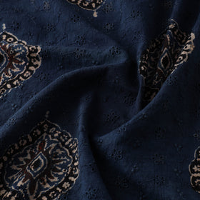 Natural Dyed Ajrakh Hand Block Print Cotton Hakoba Fabric 23