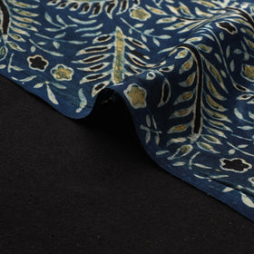 Blue - Ajrakh Hand Block Print Natural Dyed Modal Silk Fabric 15