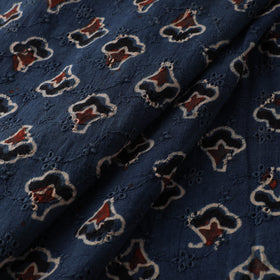 Natural Dyed Ajrakh Hand Block Print Cotton Hakoba Fabric 24