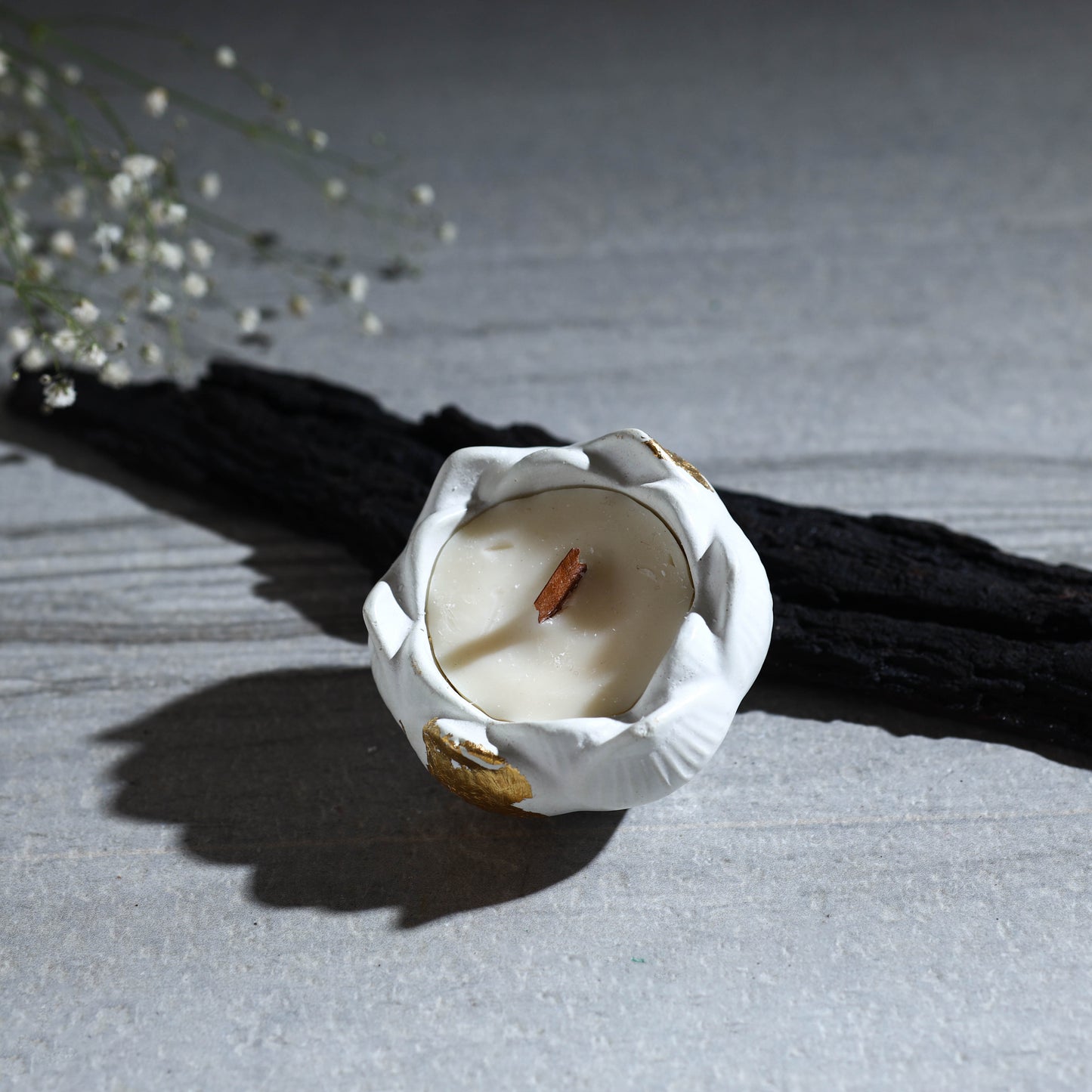 Handcrafted Terracotta Soy Wax Scented Candle Shank and Lotus Set For Gifting 04