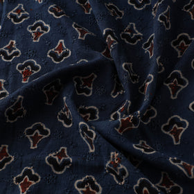 Natural Dyed Ajrakh Hand Block Print Cotton Hakoba Fabric 24