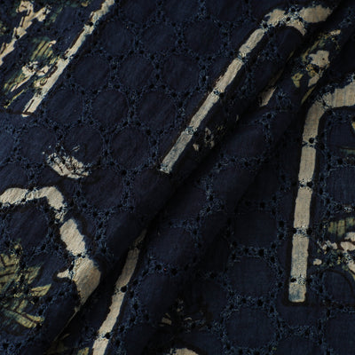 Natural Dyed Ajrakh Hand Block Print Cotton Hakoba Fabric 25