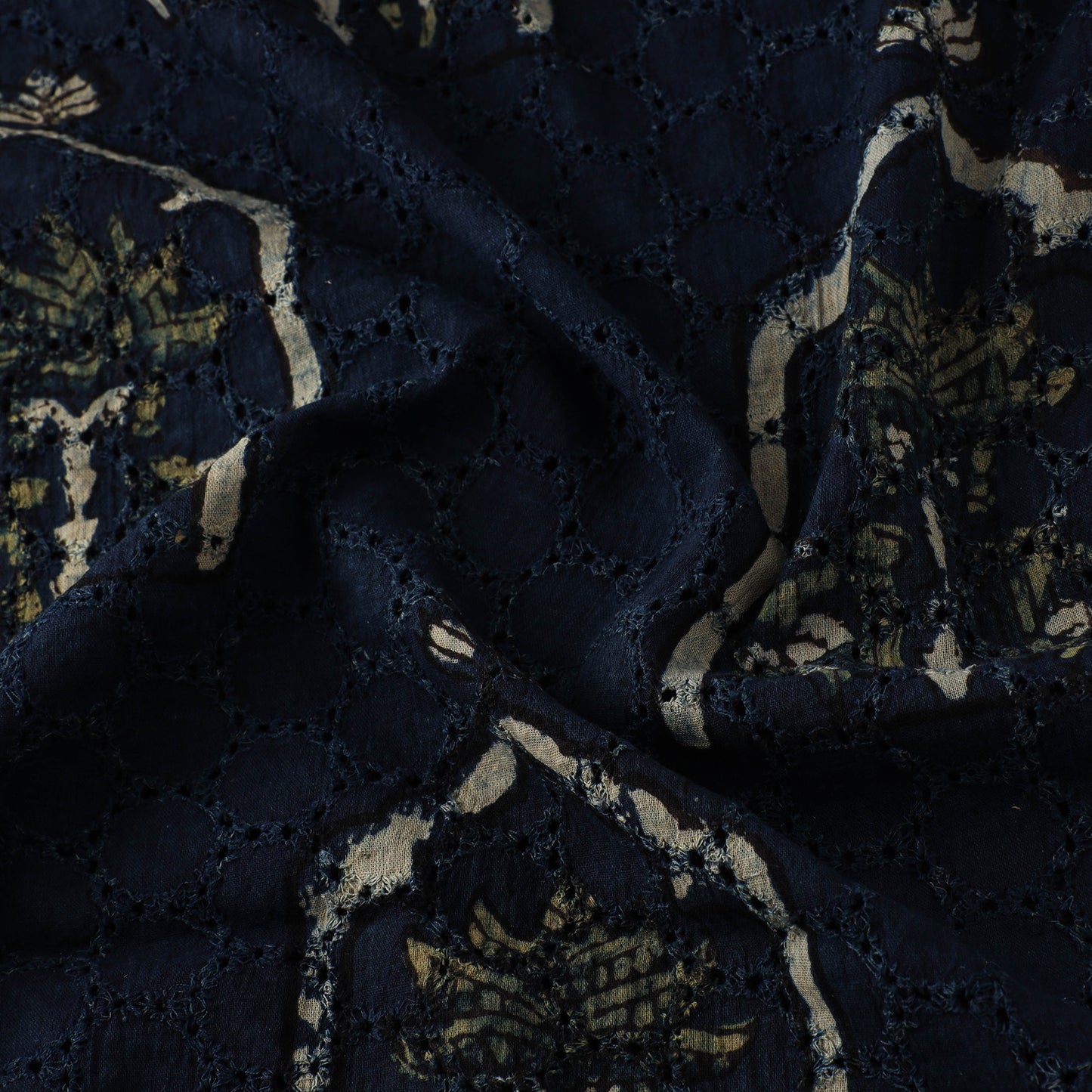 Natural Dyed Ajrakh Hand Block Print Cotton Hakoba Fabric 25