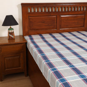 Handloom Cotton Single Bedsheet (90 x 60 in) 201