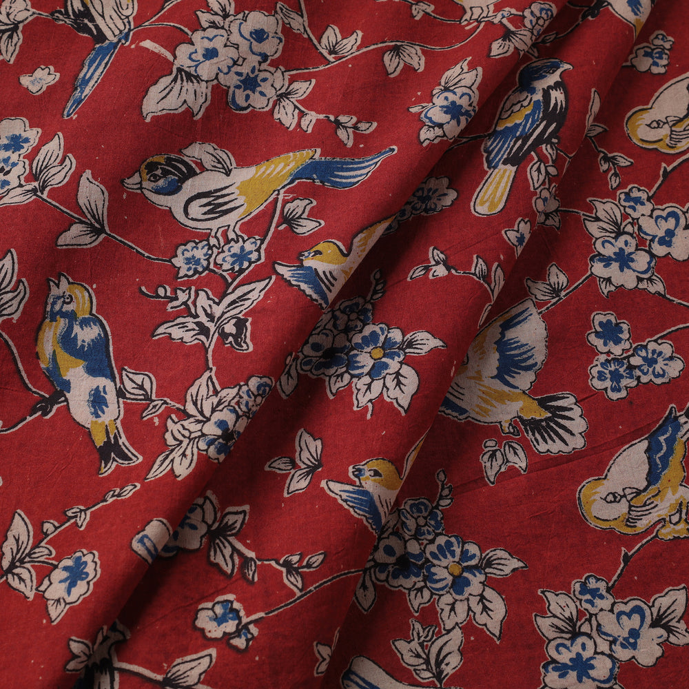 Red - Kalamkari Printed Cotton Fabric 23