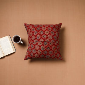 Multicolor - Kutch Tagai Patchwork Ajrakh Cotton Cushion Cover (16 x 16 in) 50