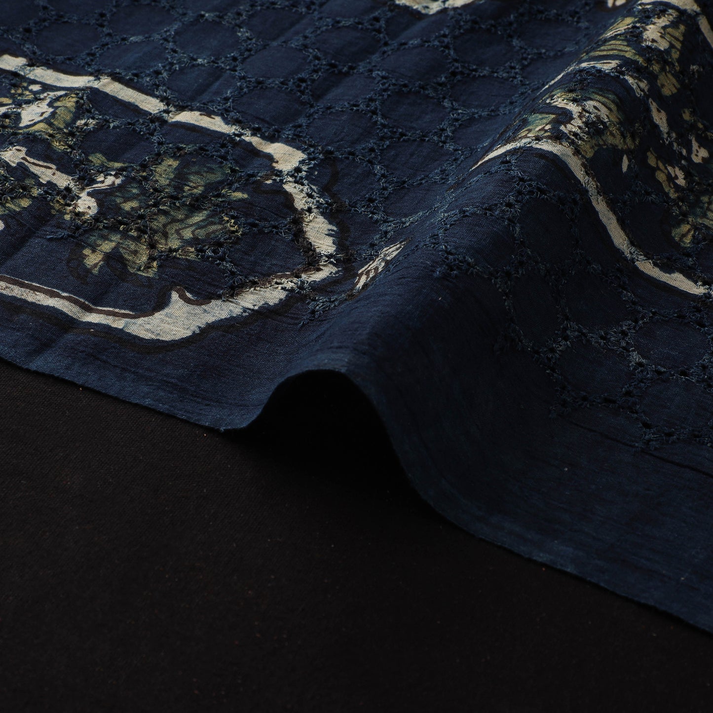Natural Dyed Ajrakh Hand Block Print Cotton Hakoba Fabric 25