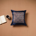 Blue - Kutch Tagai Patchwork Ajrakh Mashru Silk Cushion Cover (16 x 16 in) 51