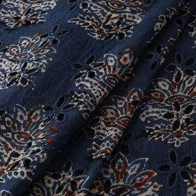Natural Dyed Ajrakh Hand Block Print Cotton Hakoba Fabric 26