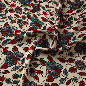 Multicolor - Ajrakh Hand Block Print Natural Dyed Modal Silk Fabric 17