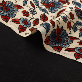 Multicolor - Ajrakh Hand Block Print Natural Dyed Modal Silk Fabric 17