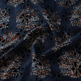 Natural Dyed Ajrakh Hand Block Print Cotton Hakoba Fabric 26