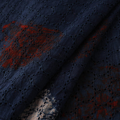 Natural Dyed Ajrakh Hand Block Print Cotton Hakoba Fabric 27