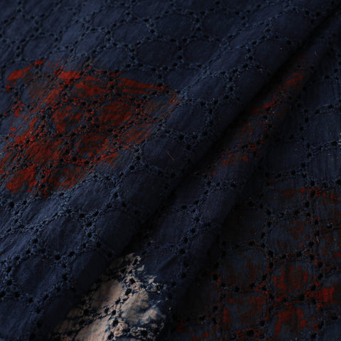 Natural Dyed Ajrakh Hand Block Print Cotton Hakoba Fabric 27