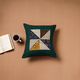 Kutch Tagai Patchwork Ajrakh Cotton Cushion Cover (16 x 16 in) 54
