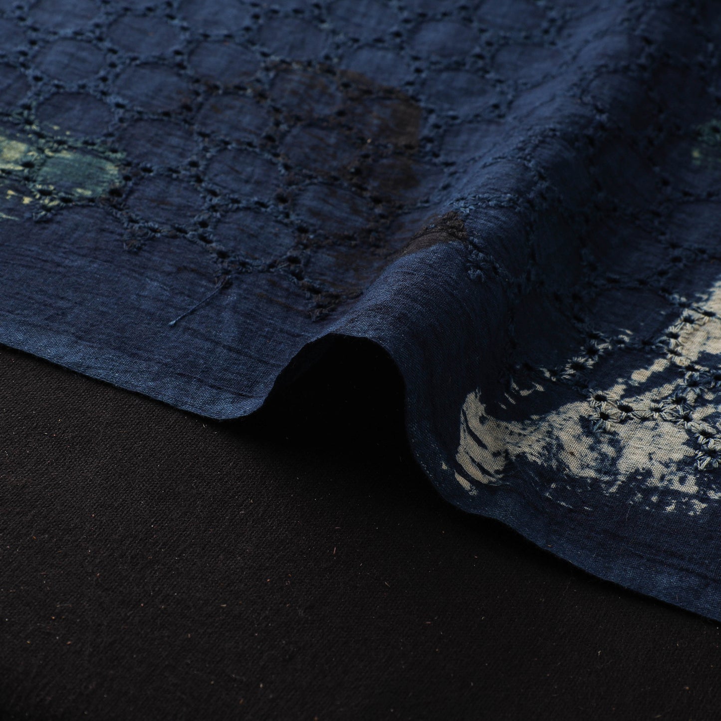 Natural Dyed Ajrakh Hand Block Print Cotton Hakoba Fabric 28