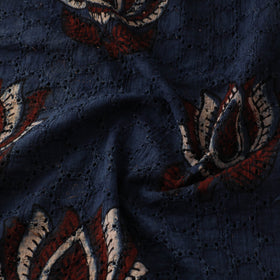 Natural Dyed Ajrakh Hand Block Print Cotton Hakoba Fabric 29