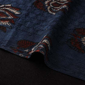 Natural Dyed Ajrakh Hand Block Print Cotton Hakoba Fabric 29