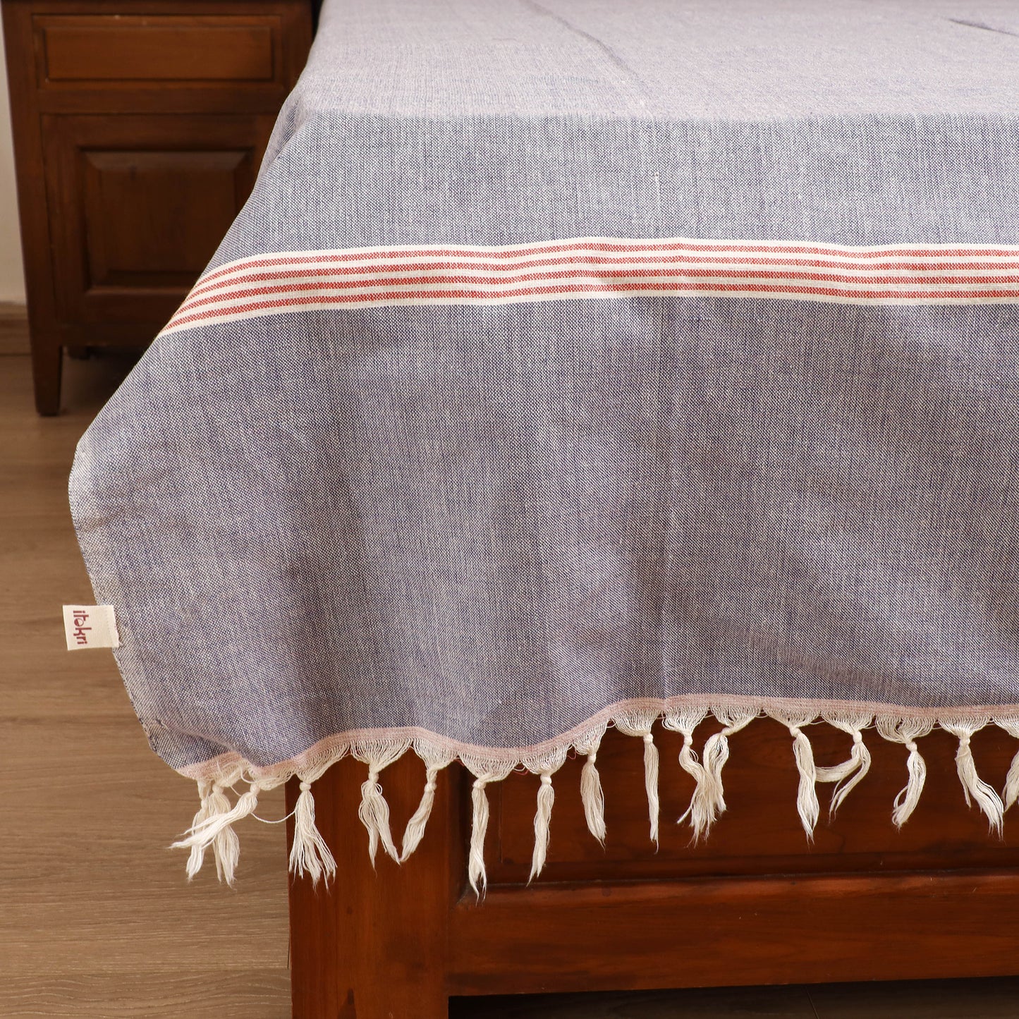 Handloom Cotton Single Bedsheet (90 x 60 in) 204